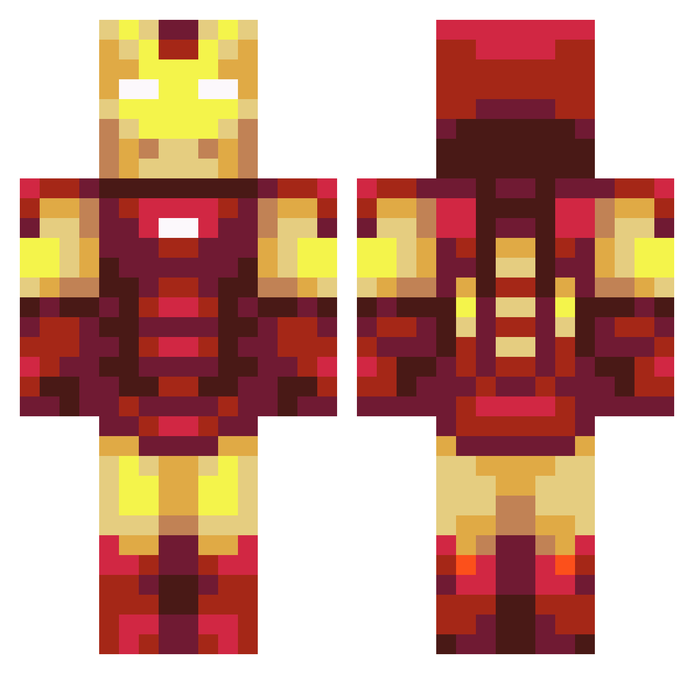 Harrbb Minecraft skin, front and back view