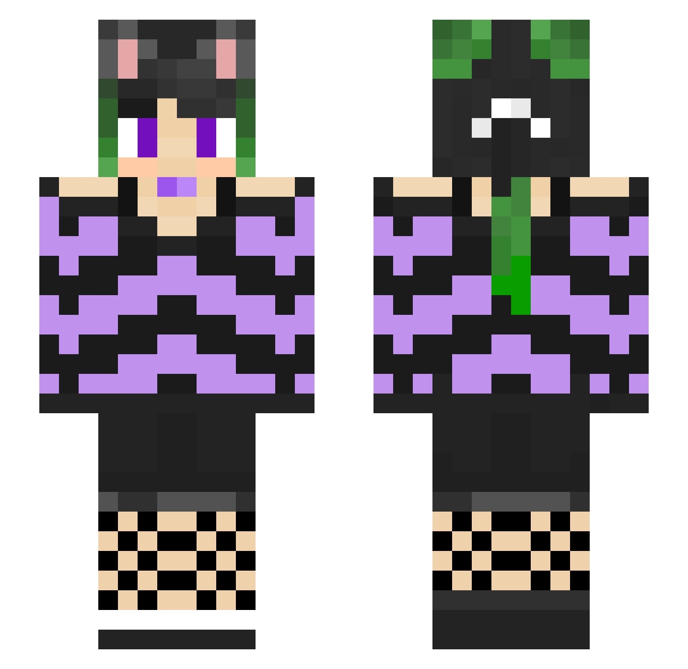 EllieCatito Minecraft skin, front and back view