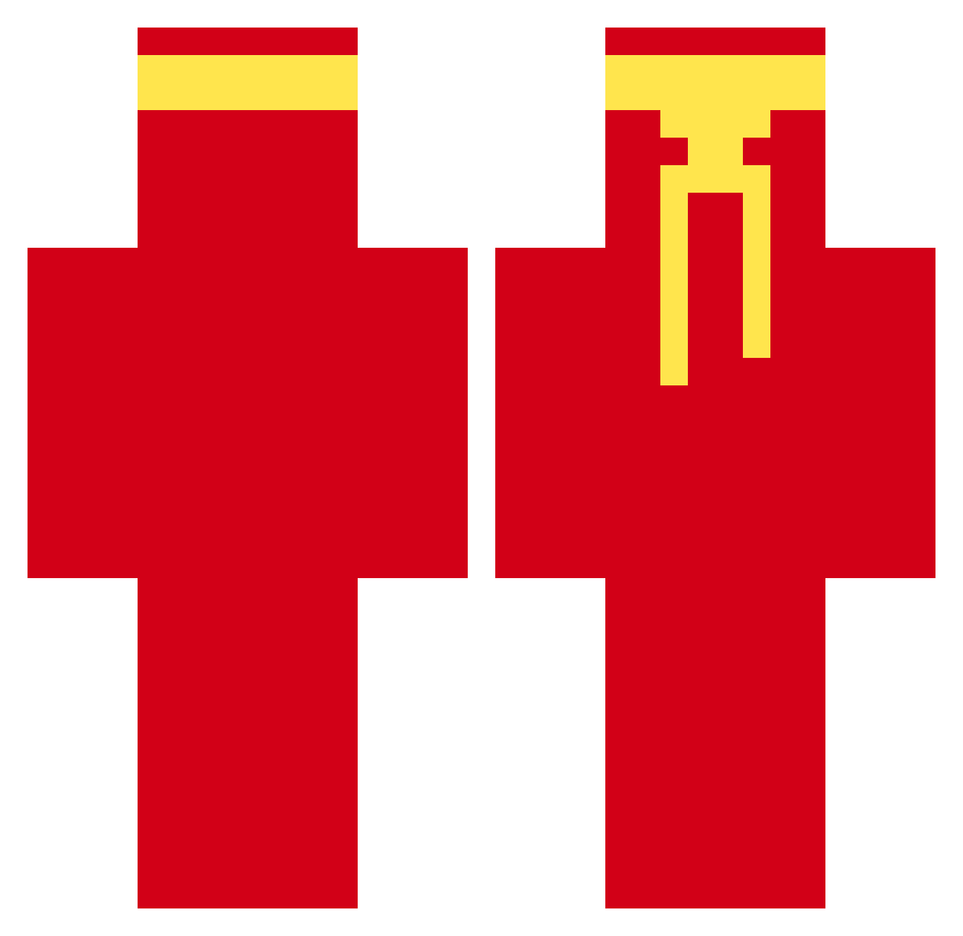 Xotticx Minecraft skin, front and back view