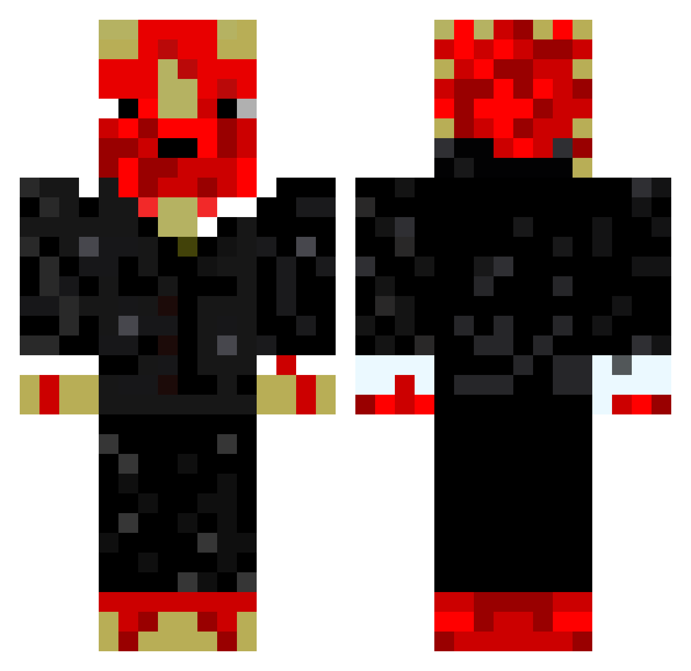 RacordGamer Minecraft skin, front and back view