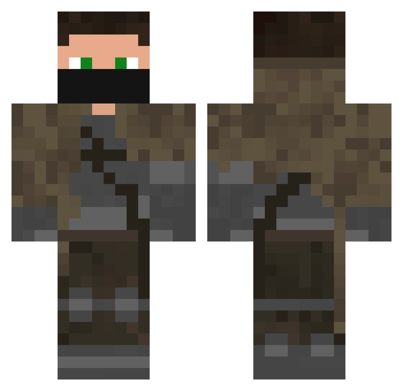 Legate Minecraft skin, front and back view