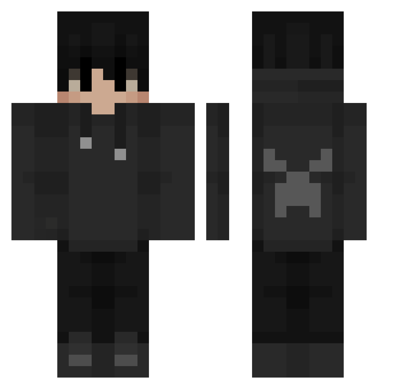 Rapher22 Minecraft skin, front and back view