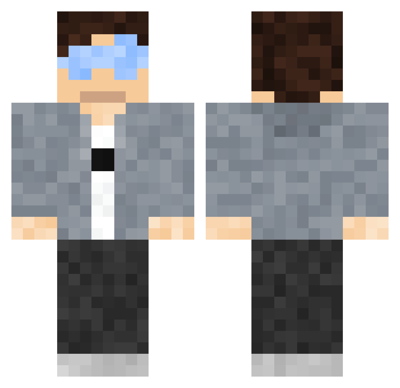 VSMasterz Minecraft skin, front and back view