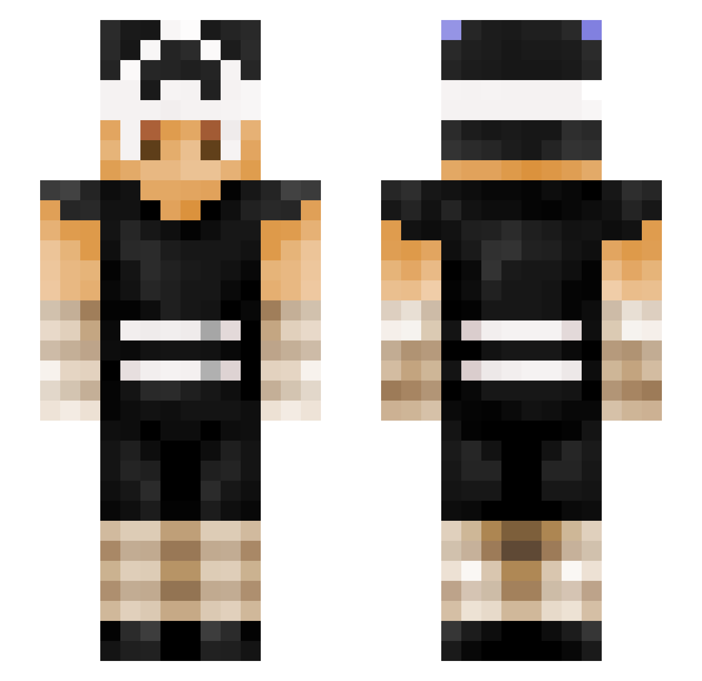Discal Minecraft skin, front and back view