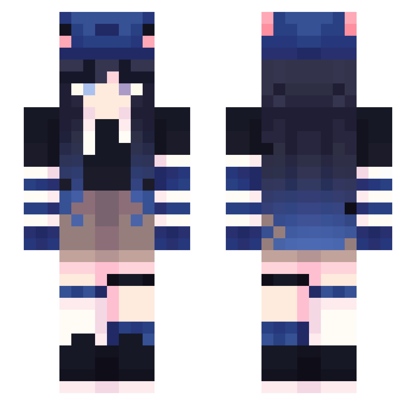 Z1beria Minecraft skin, front and back view