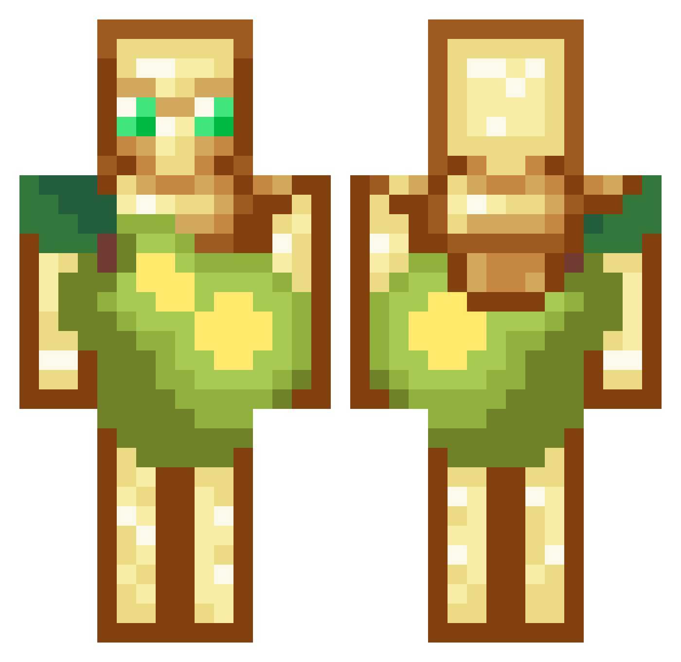 PoireAstringente Minecraft skin, front and back view