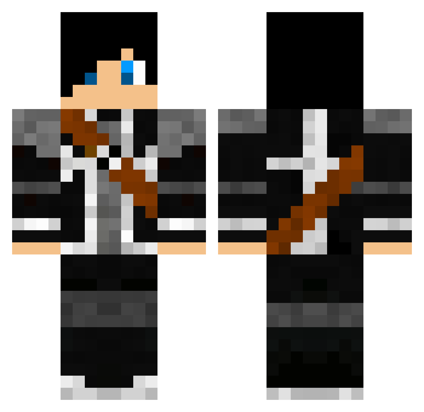 iliquide Minecraft skin, front and back view