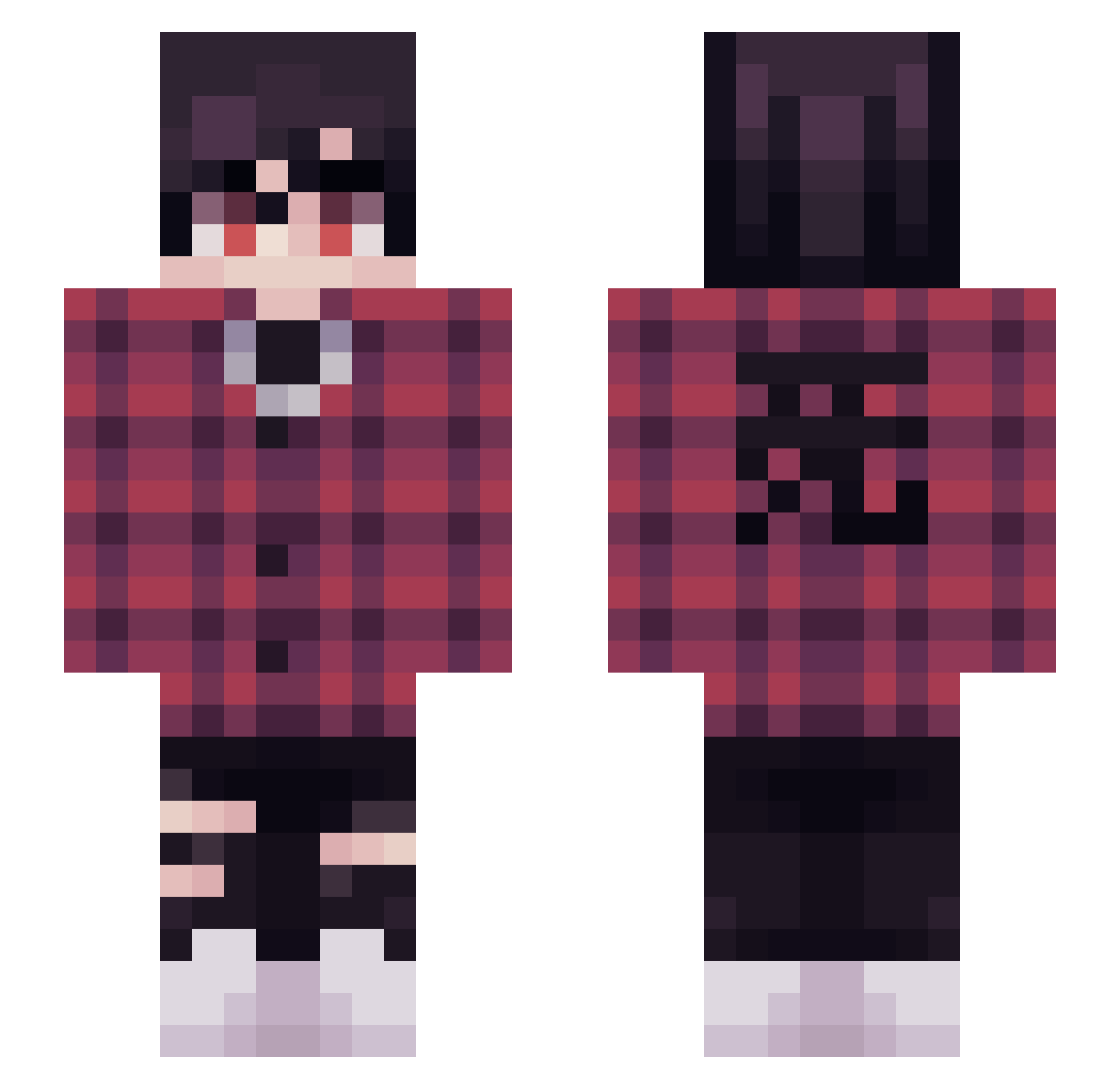 Wowee_Clap Minecraft skin, front and back view