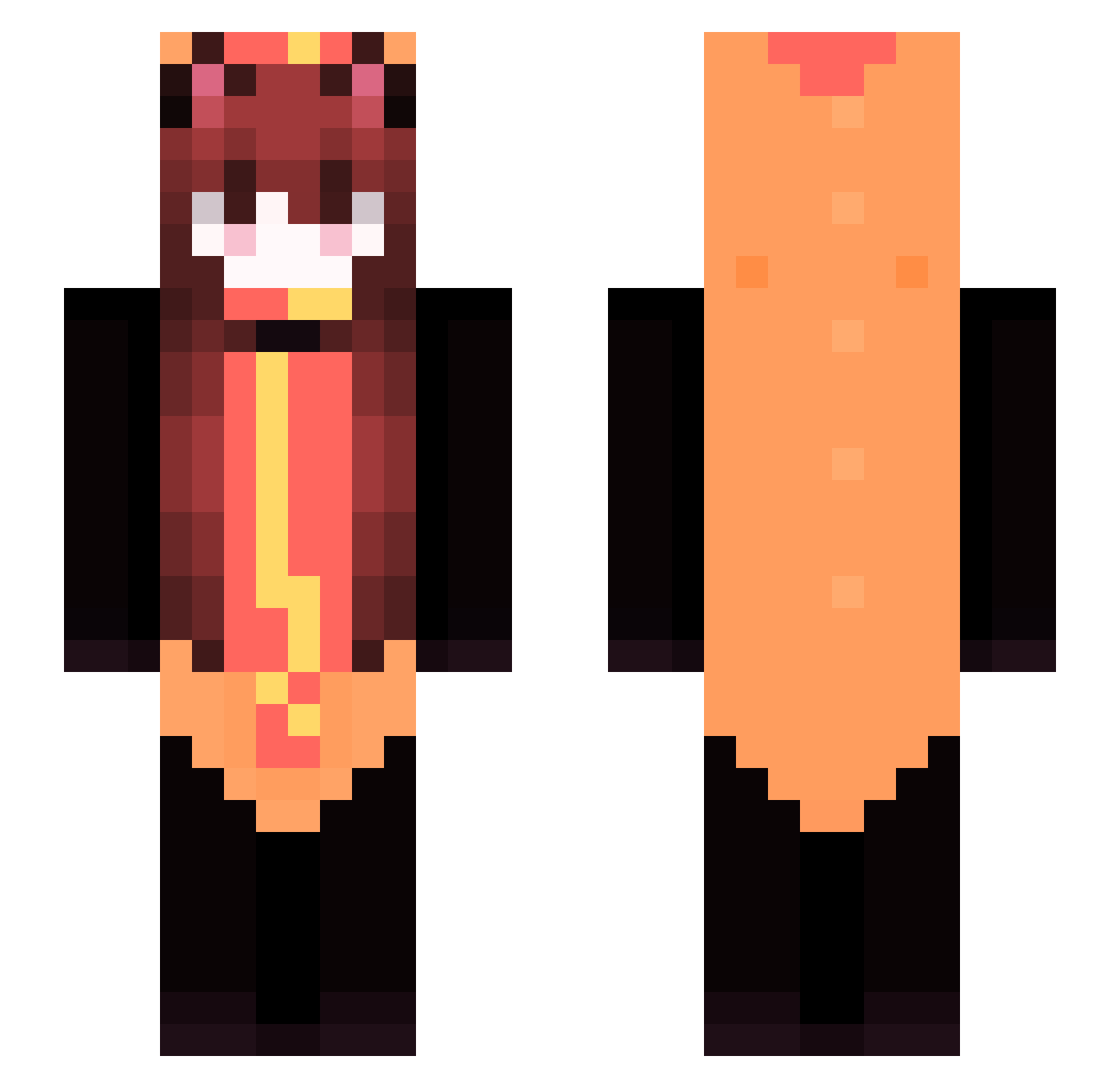 M4R4NT Minecraft skin, front and back view
