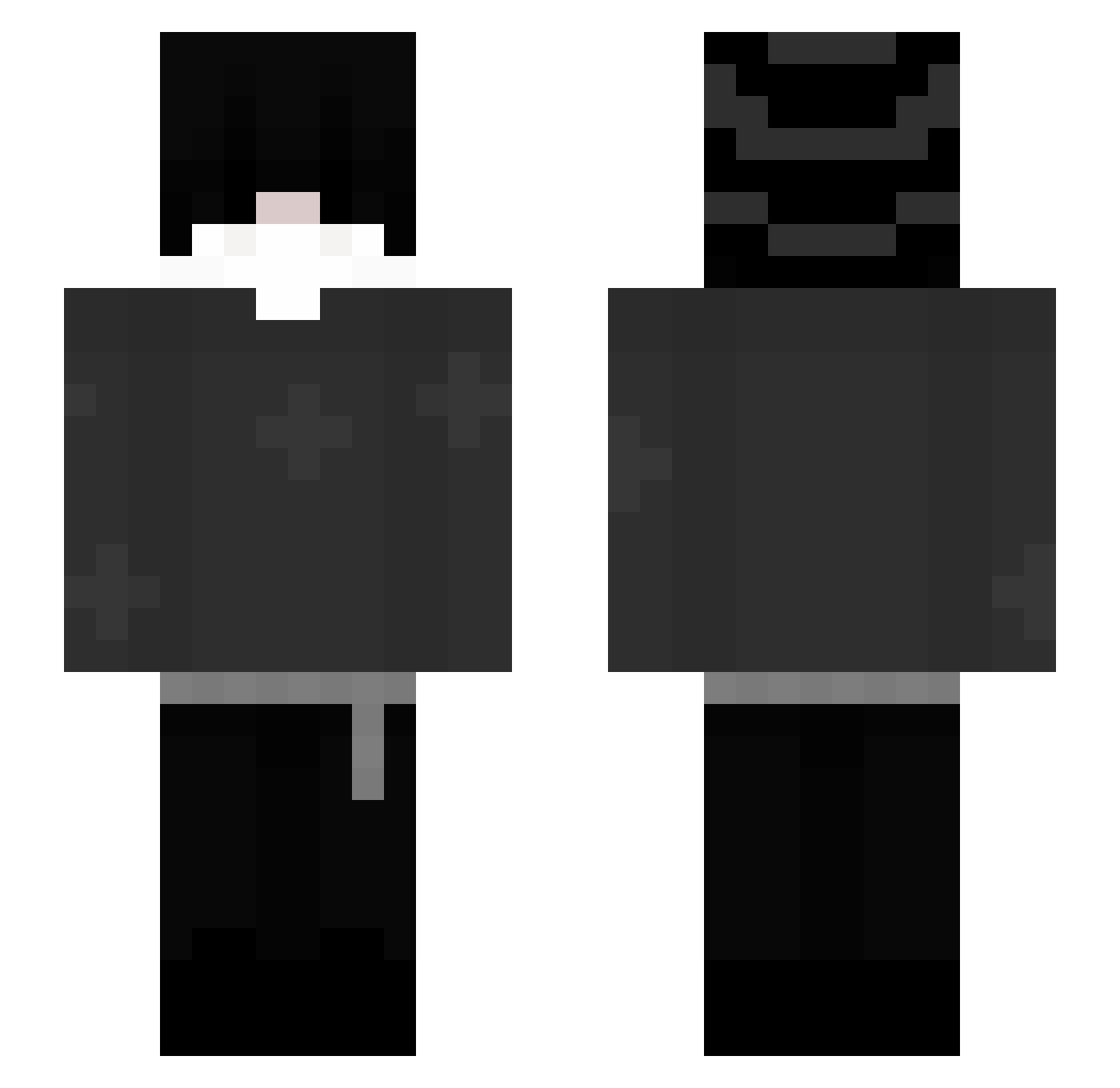 suvyx Minecraft skin, front and back view