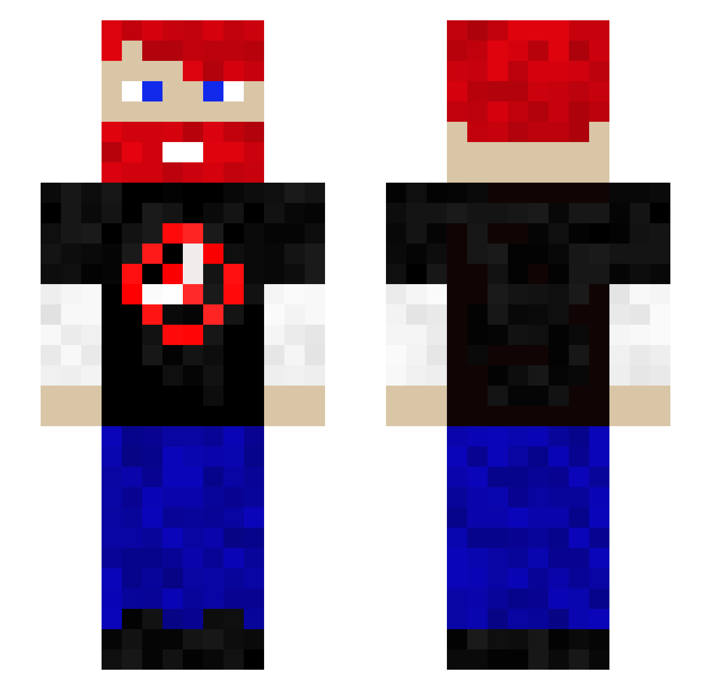 Potatodude023 Minecraft skin, front and back view