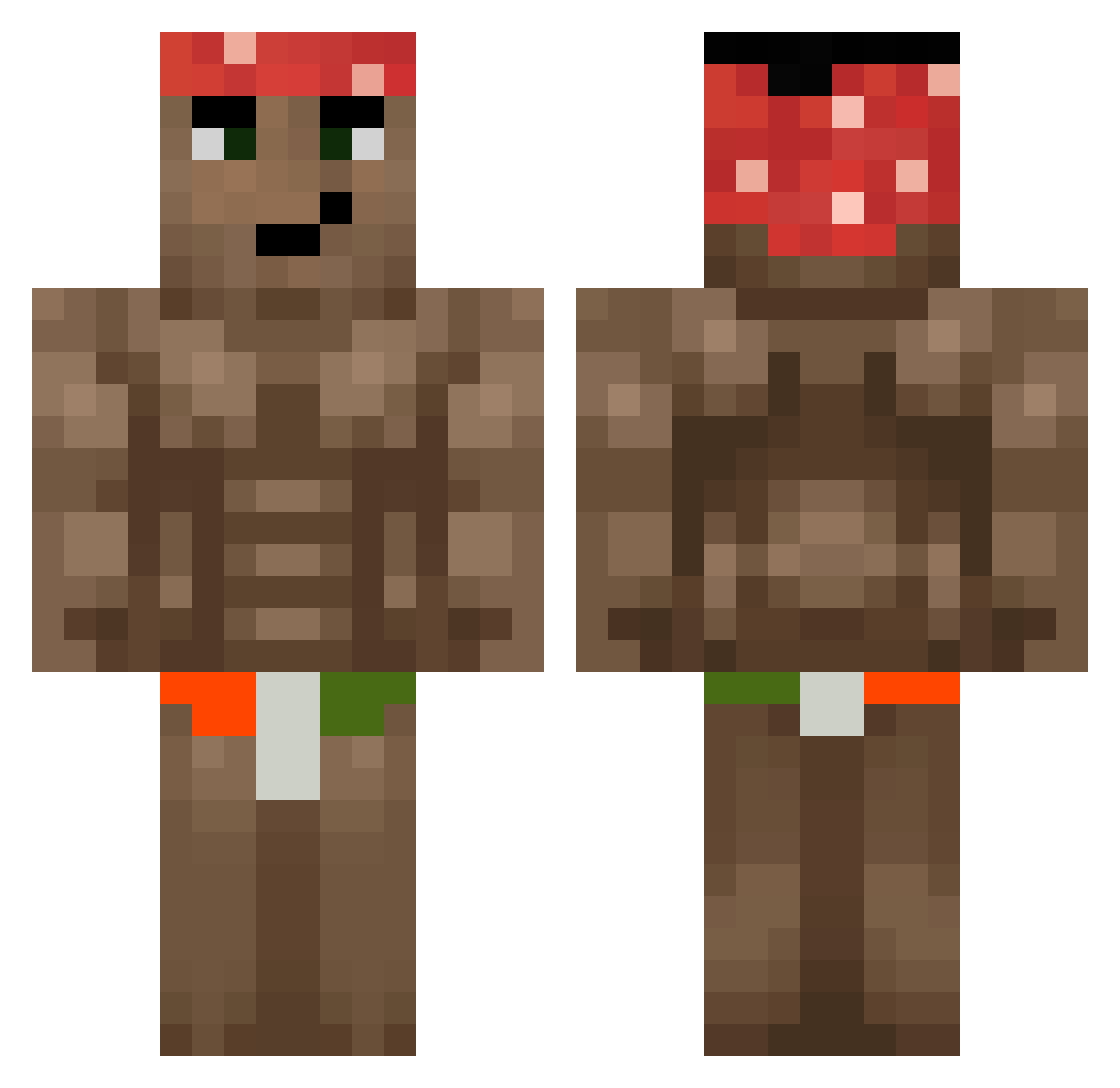 ZeFwiX Minecraft skin, front and back view