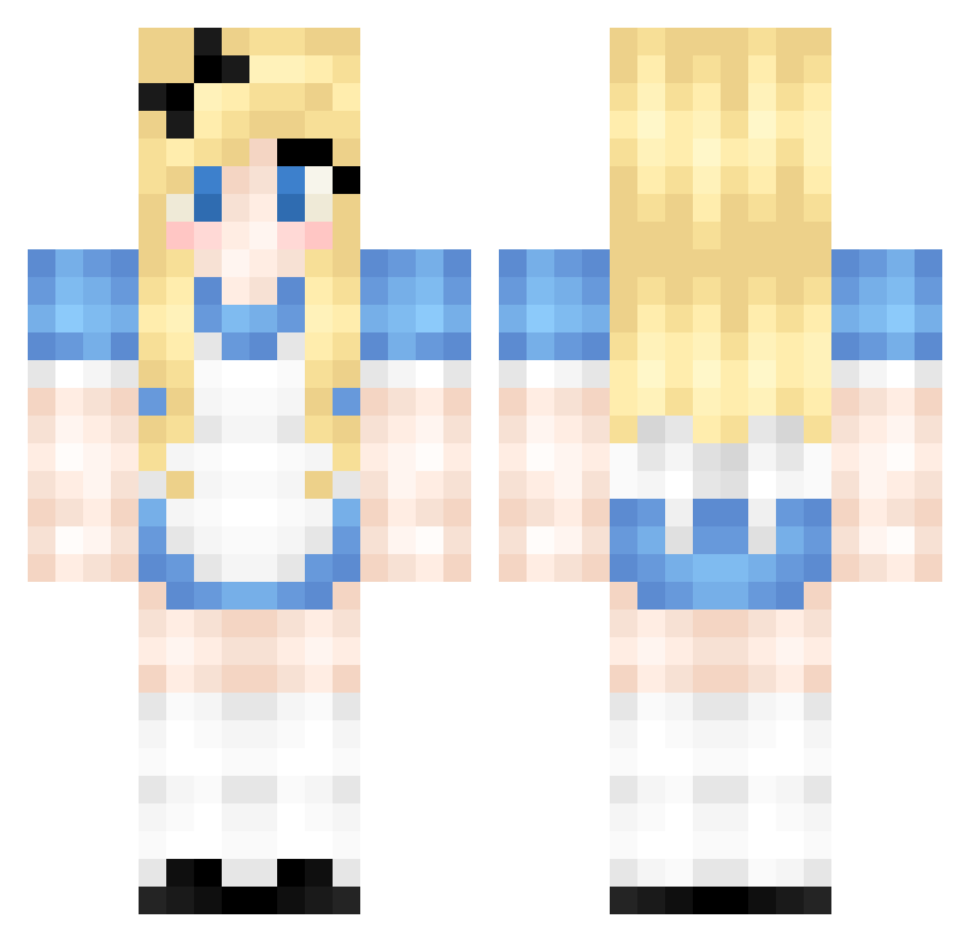 Tender Minecraft skin, front and back view