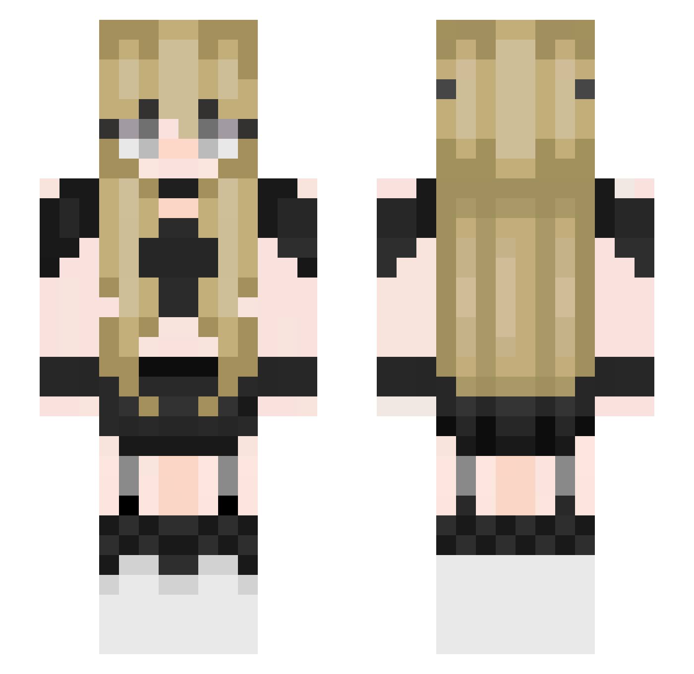 Wkly Minecraft skin, front and back view