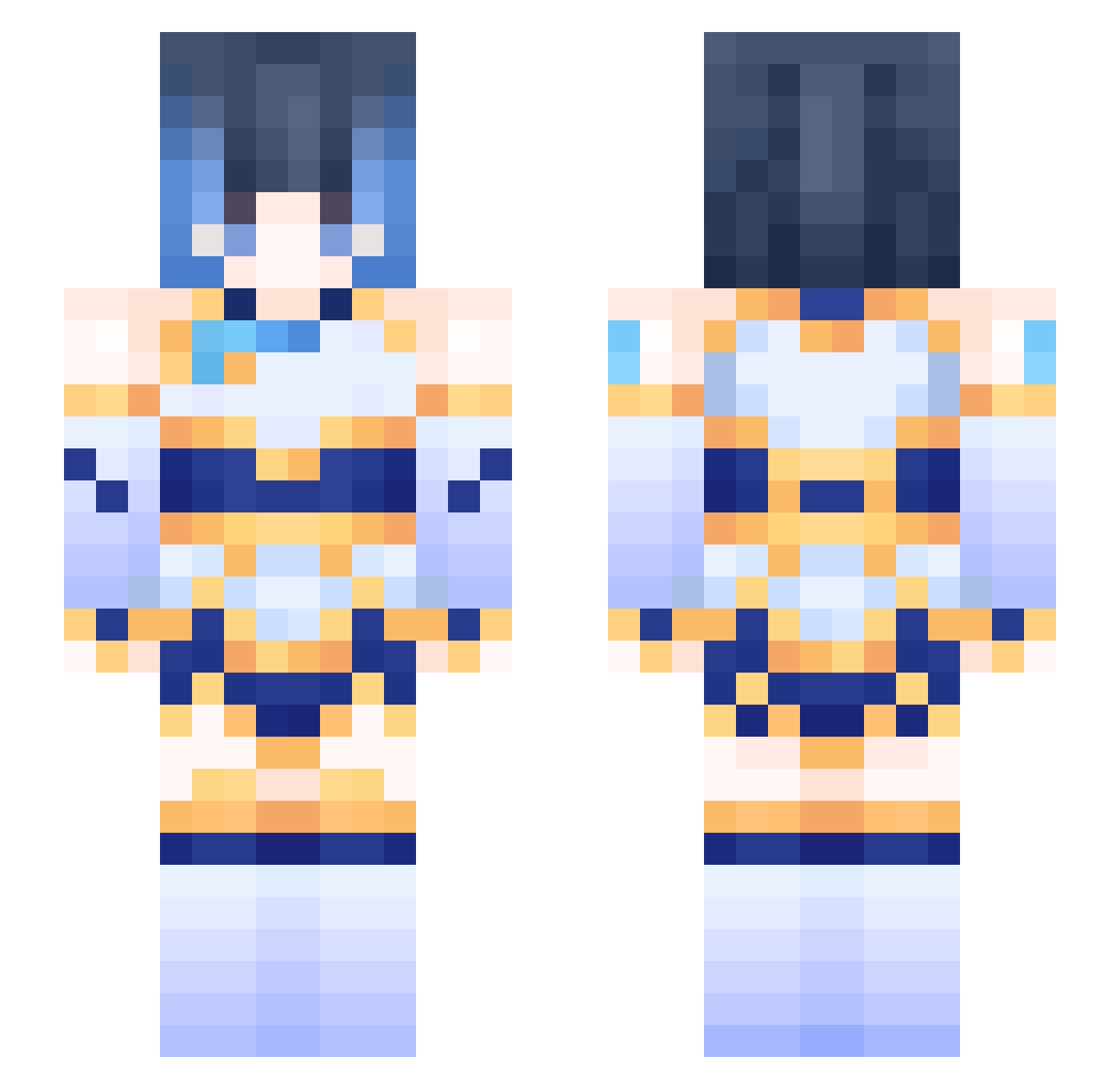 Stabbees Minecraft skin, front and back view