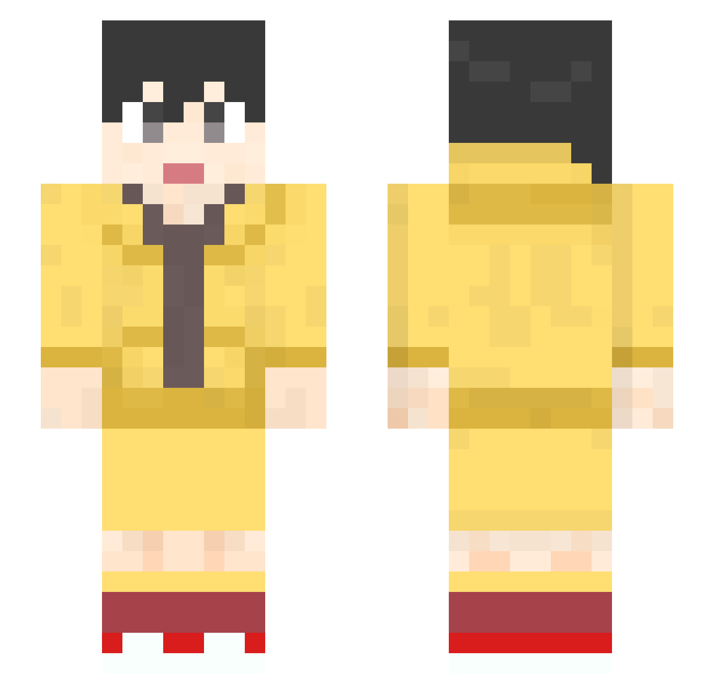 michonosan Minecraft skin, front and back view