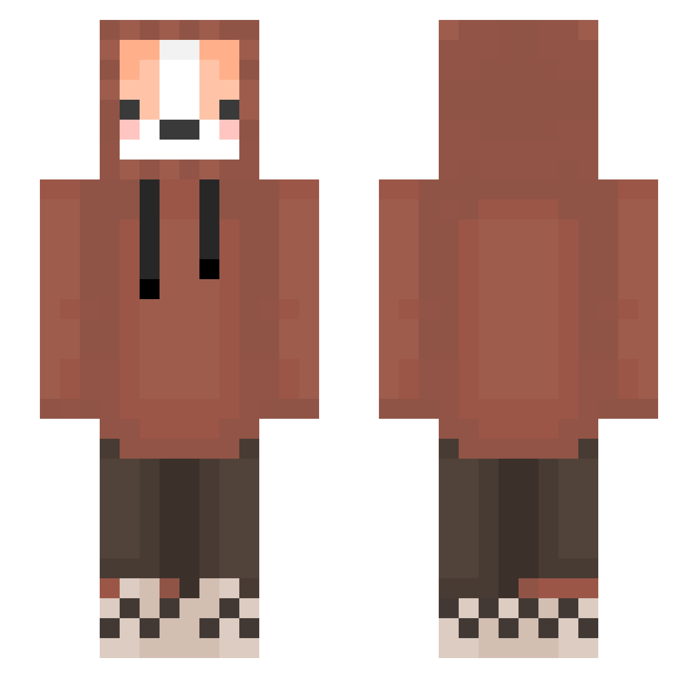swebit Minecraft skin, front and back view