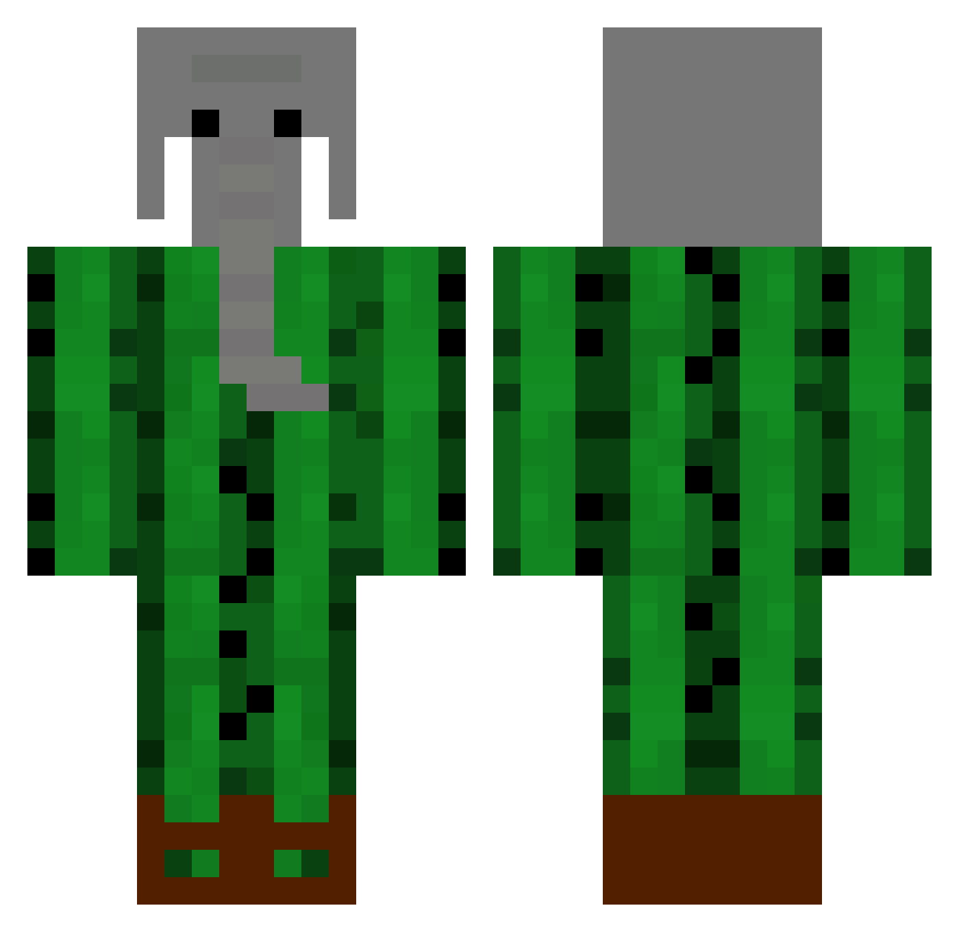iYxsue Minecraft skin, front and back view