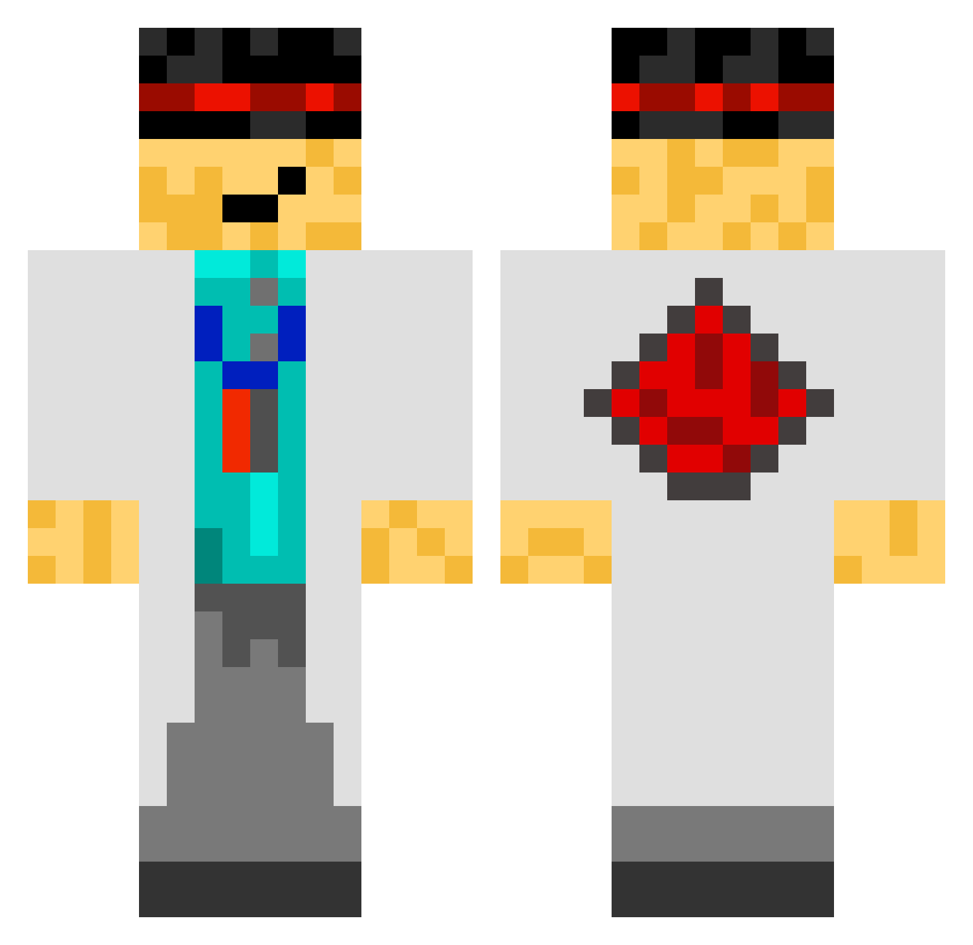 UGEARS Minecraft skin, front and back view