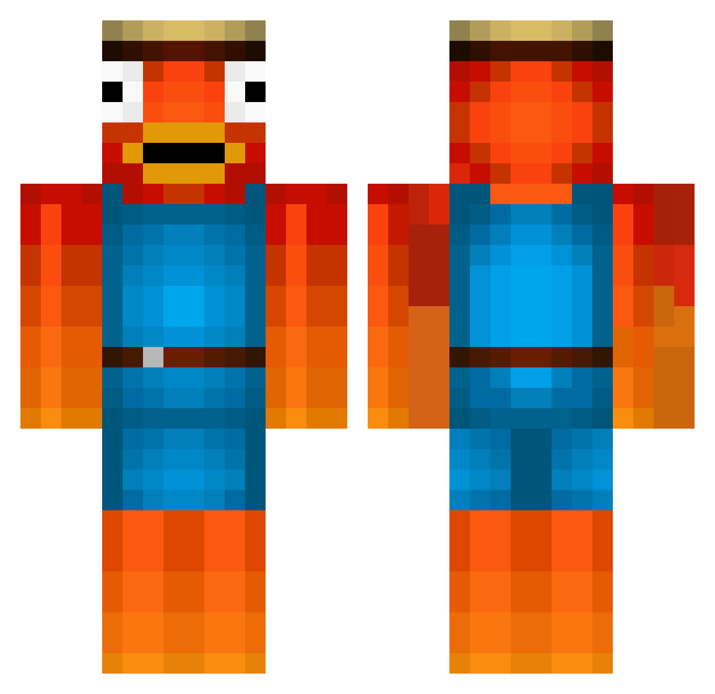 LEONDERBOSSS Minecraft skin, front and back view