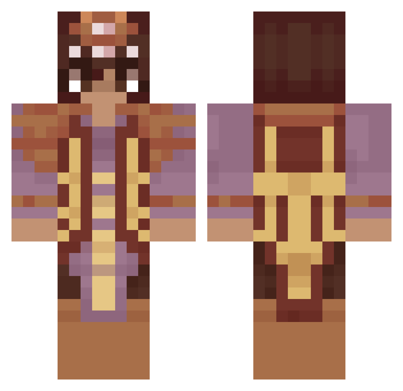 PodGamer2000 Minecraft skin, front and back view