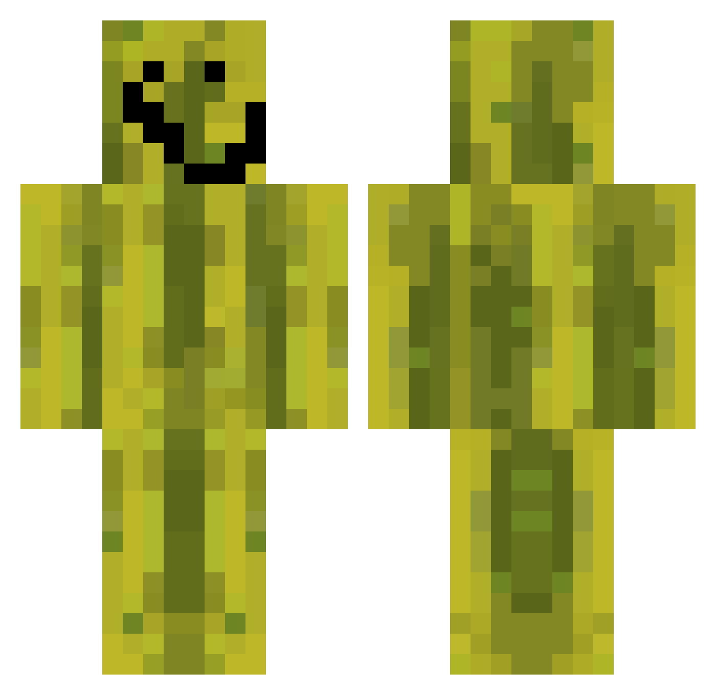 CzochrajZolwia Minecraft skin, front and back view