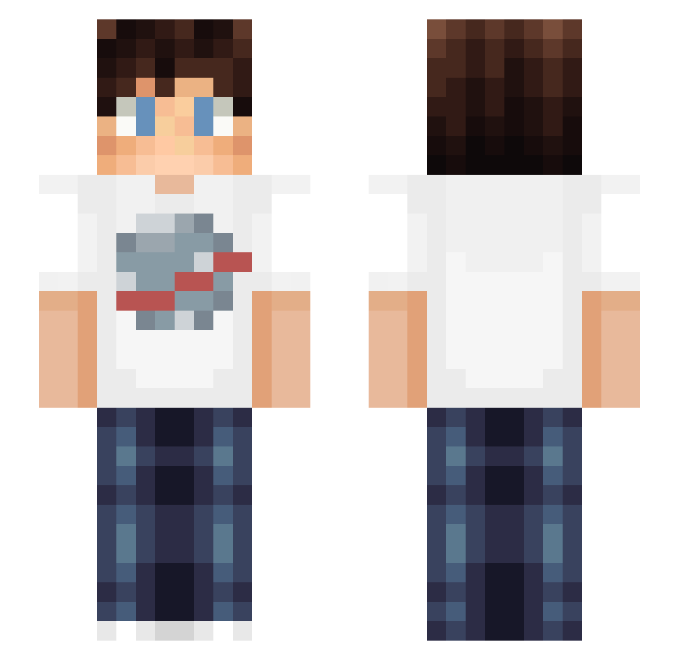 GenericStud Minecraft skin, front and back view
