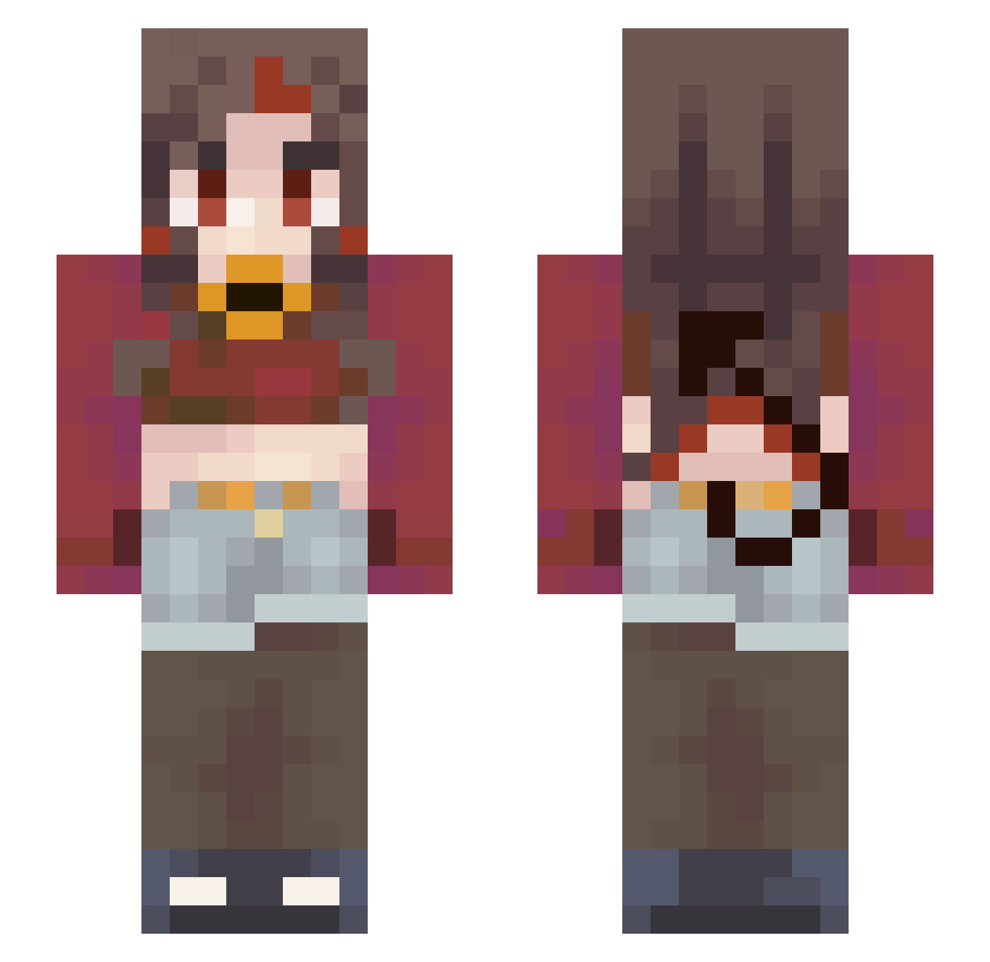 Re7Yolanda Minecraft skin, front and back view