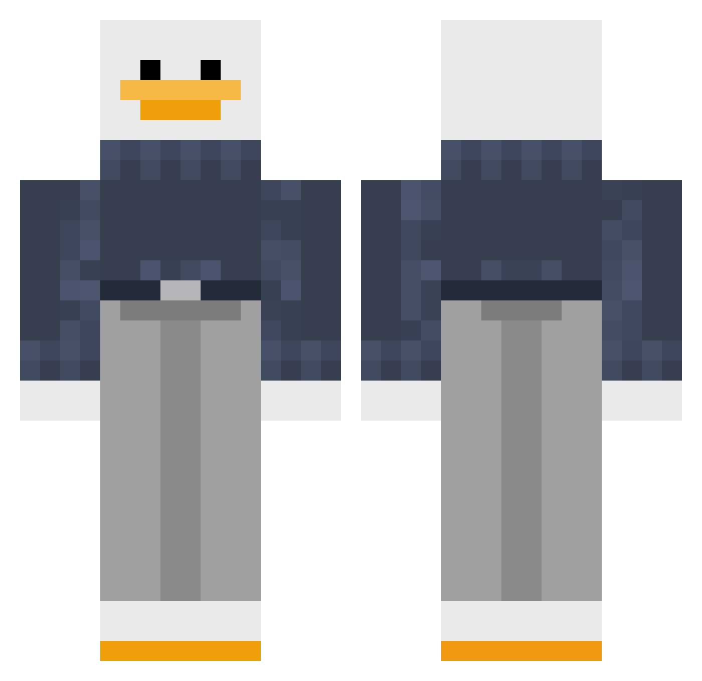 YaboiQuAcK Minecraft skin, front and back view