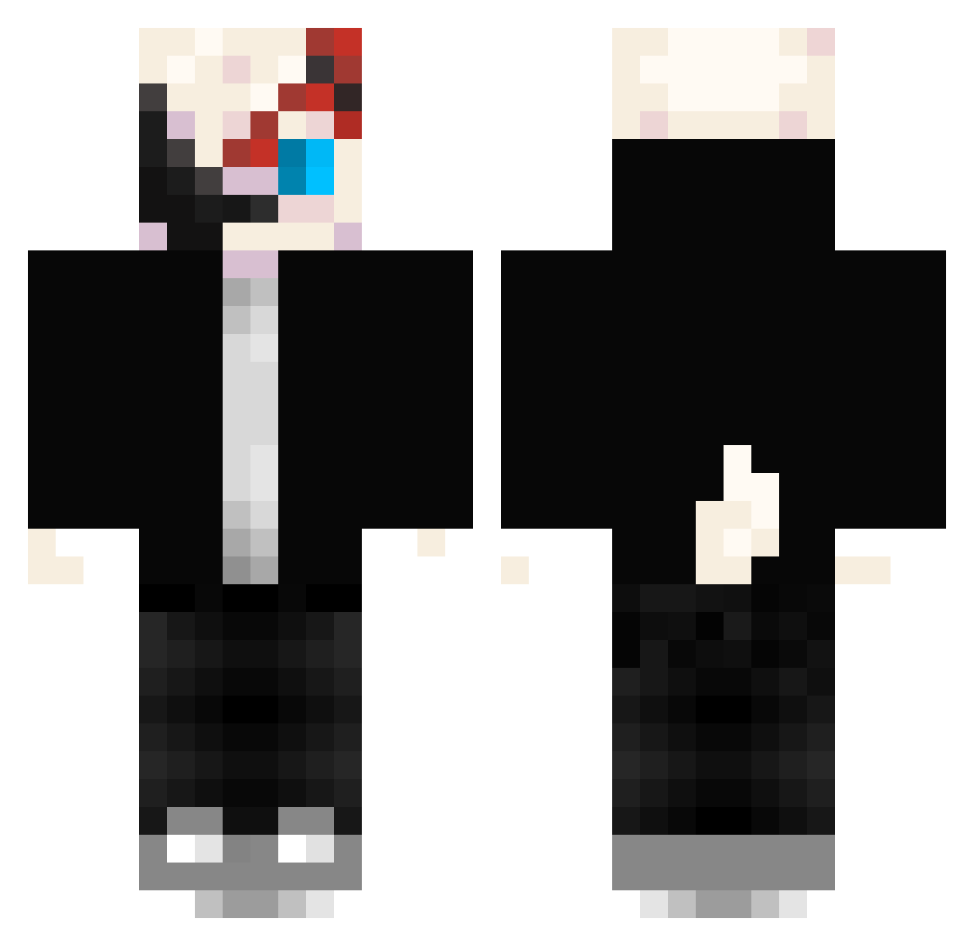 FerrettKnites Minecraft skin, front and back view