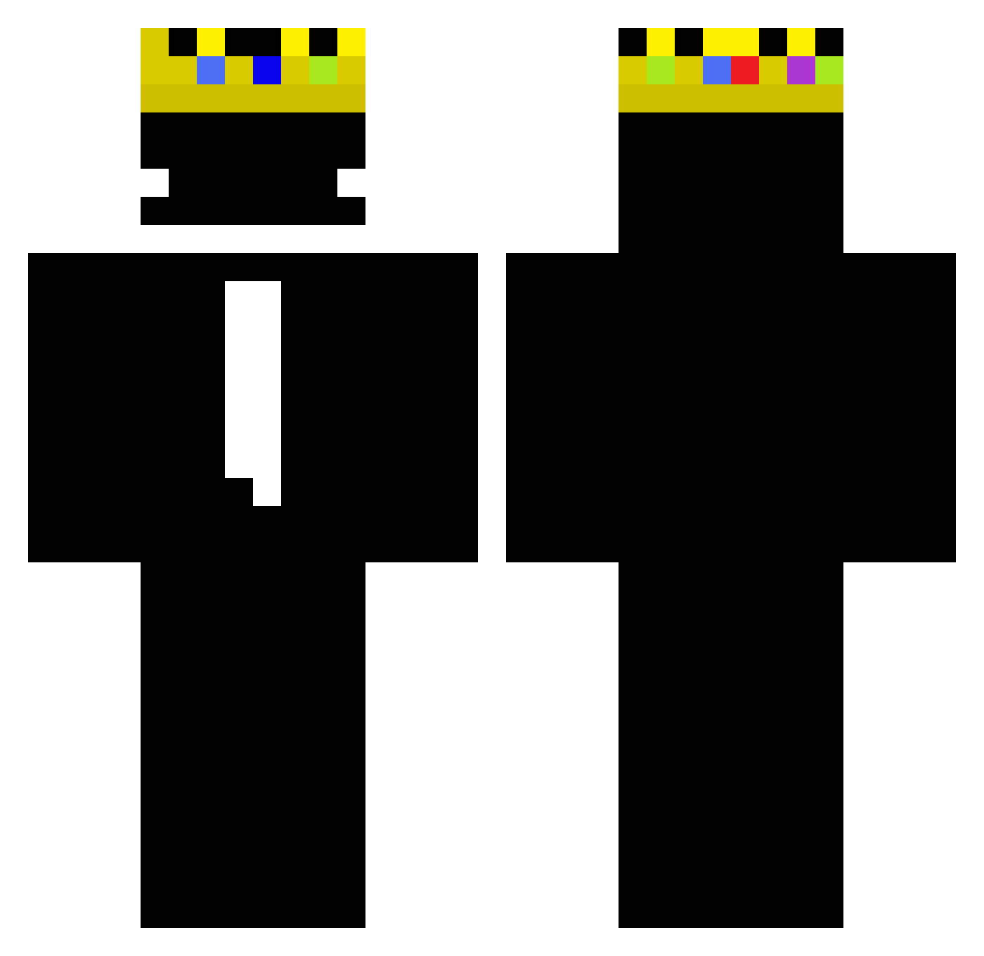 plopianius Minecraft skin, front and back view