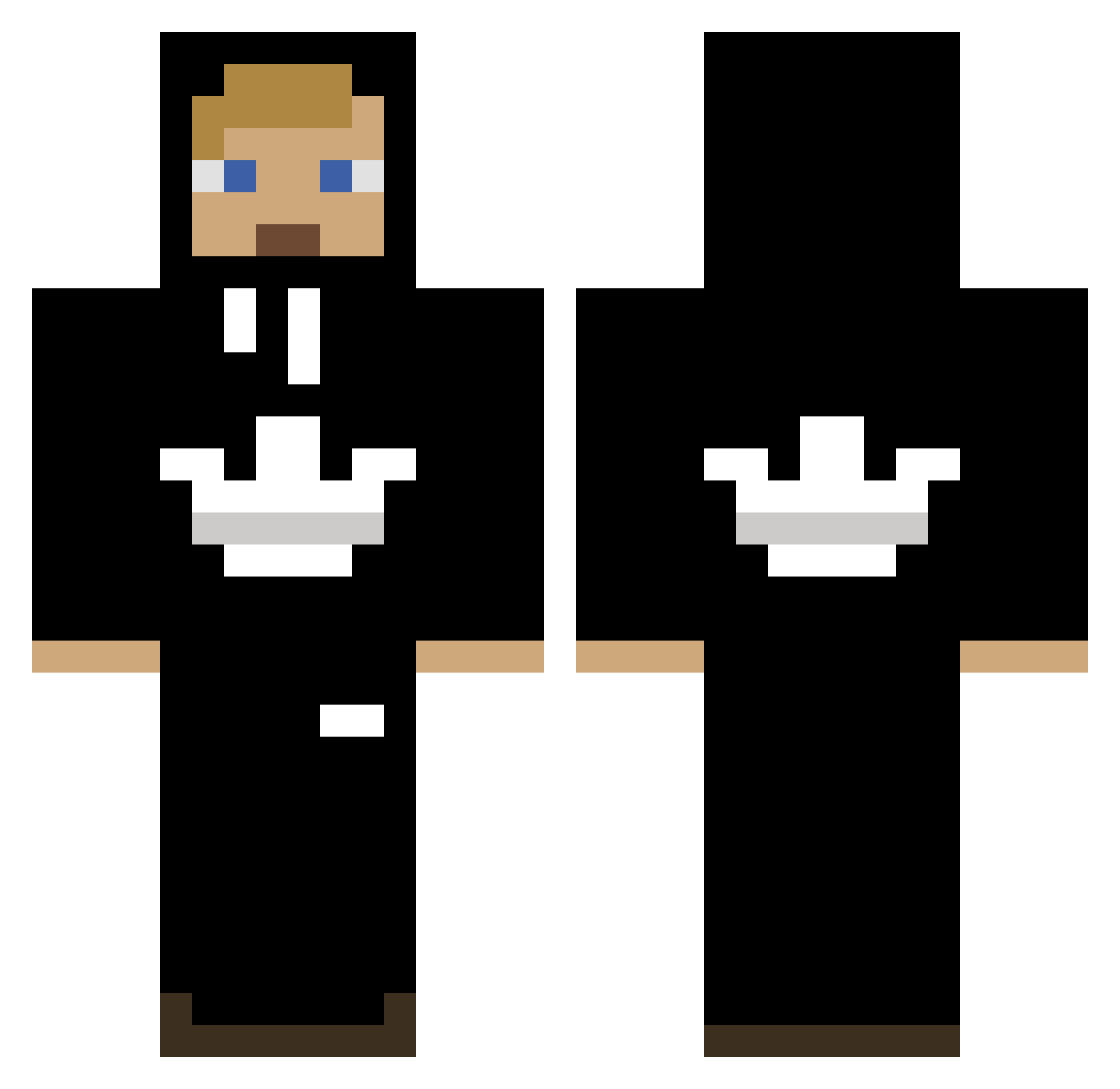 dalkie Minecraft skin, front and back view