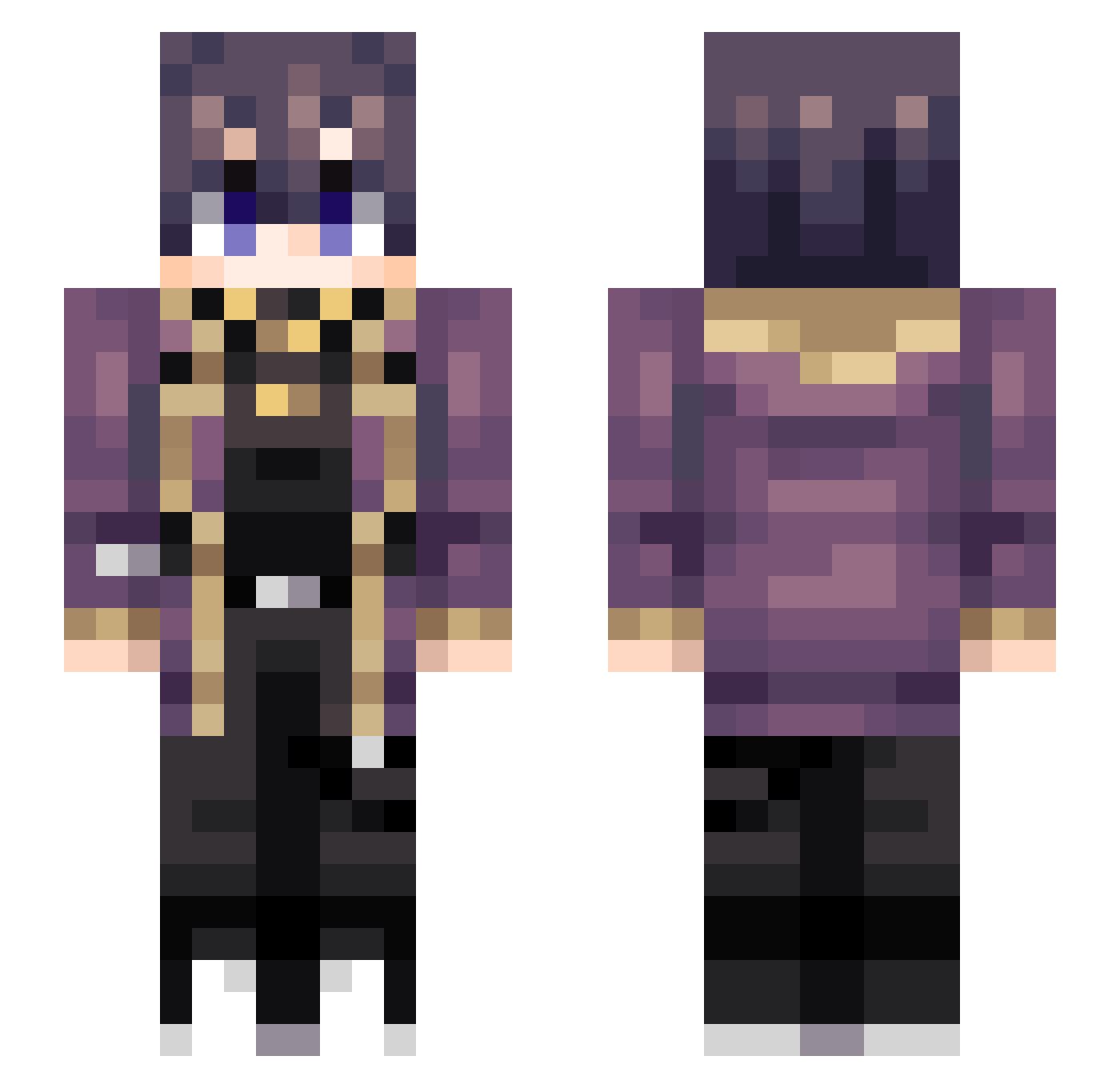 SeaCap Minecraft skin, front and back view