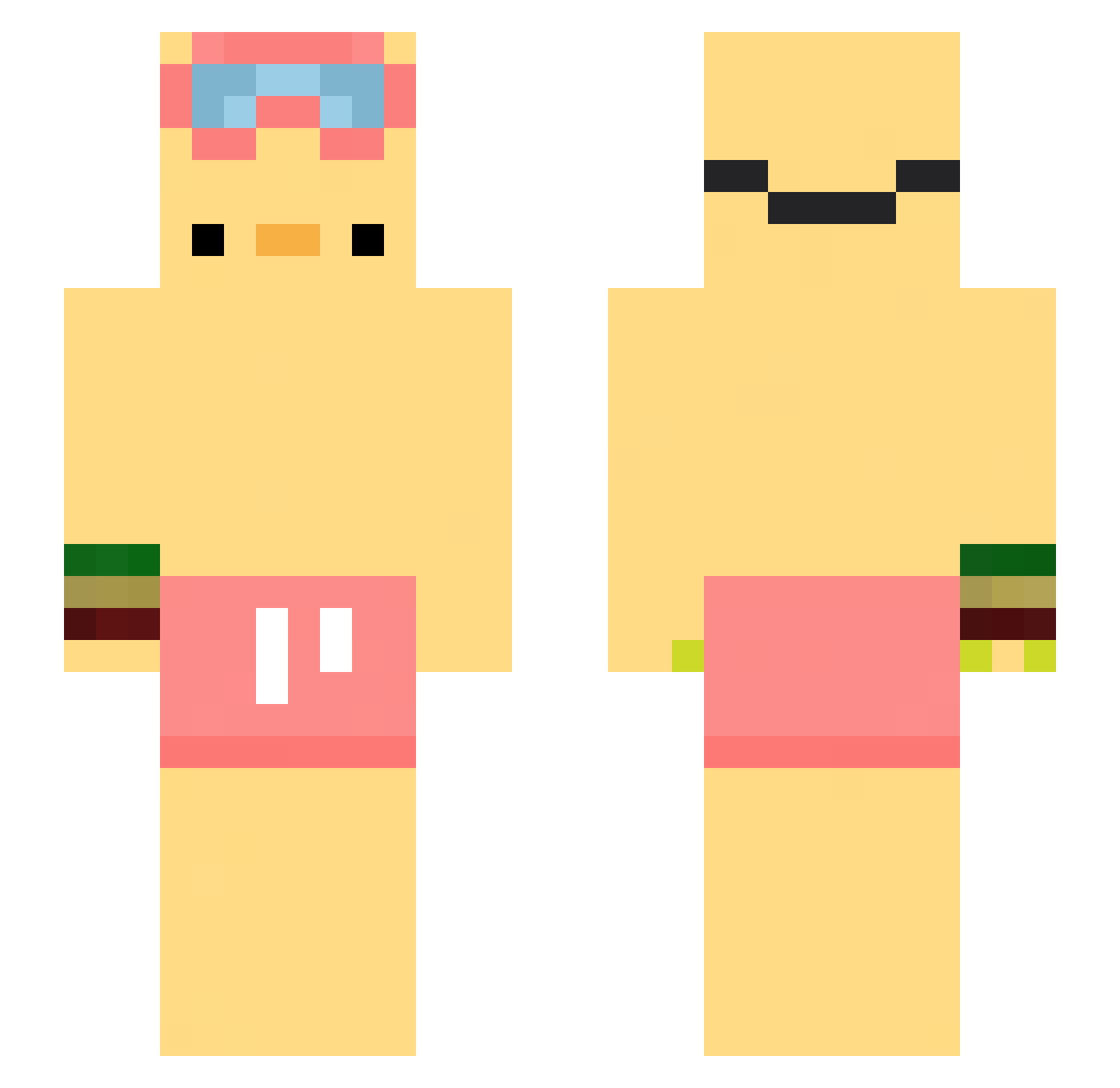jpxx11 Minecraft skin, front and back view