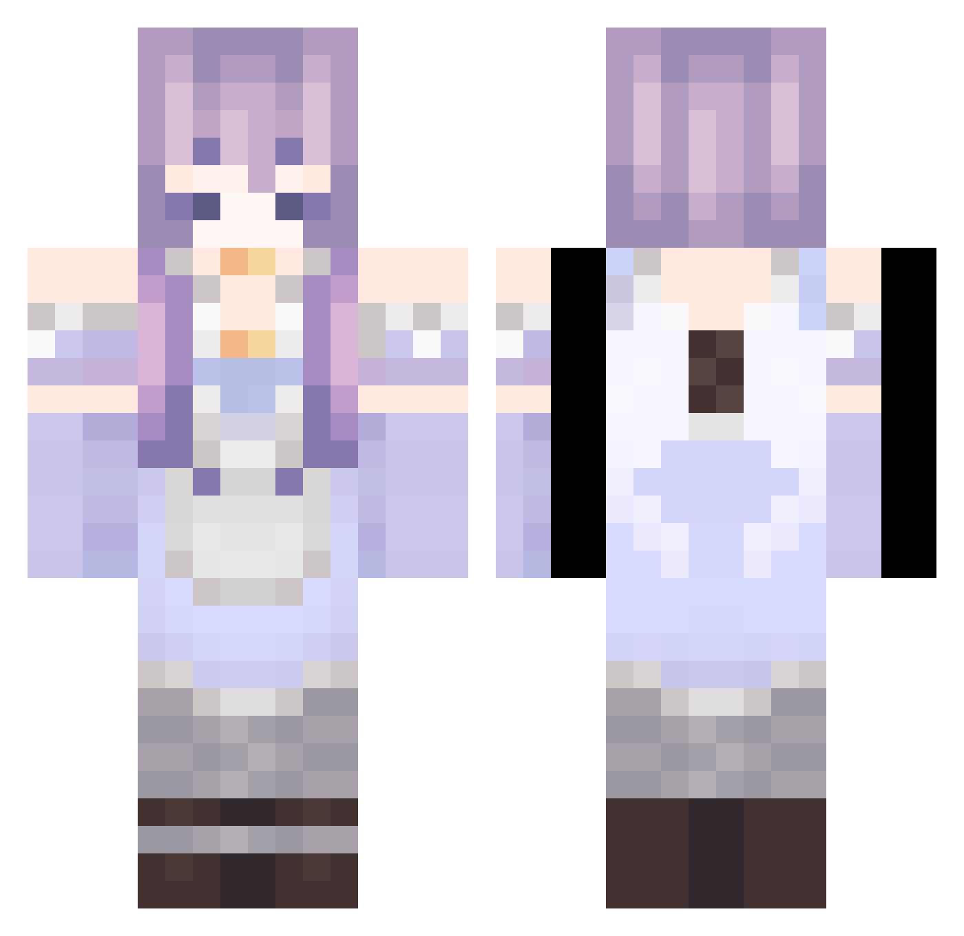 Luapata Minecraft skin, front and back view