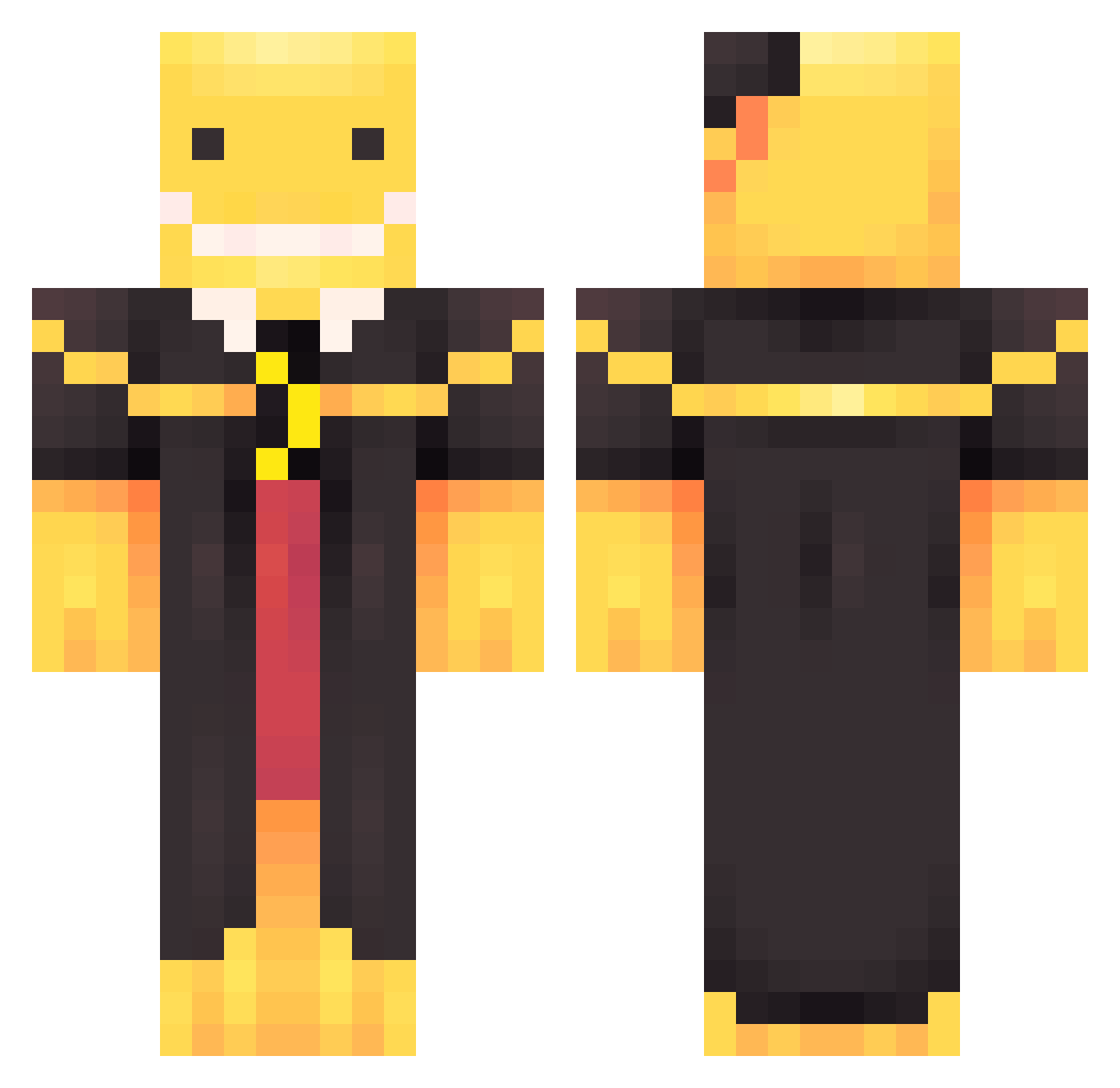 P1NNk Minecraft skin, front and back view