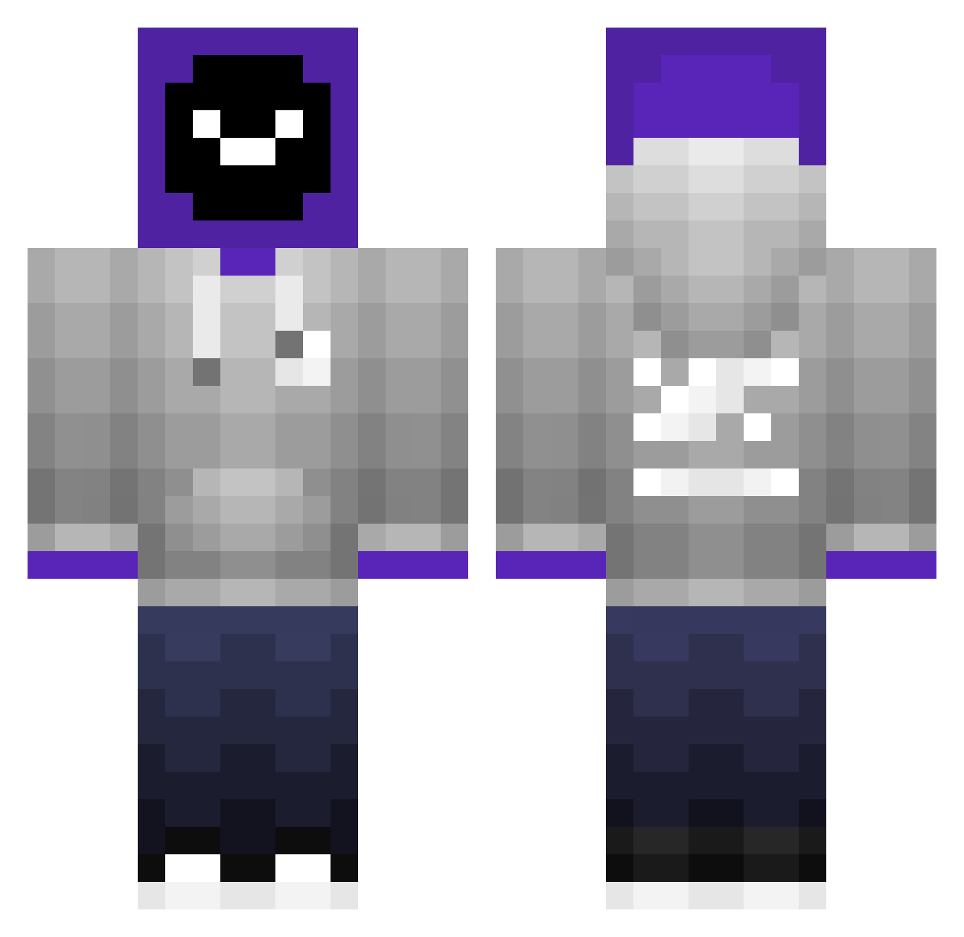 PreMixer Minecraft skin, front and back view