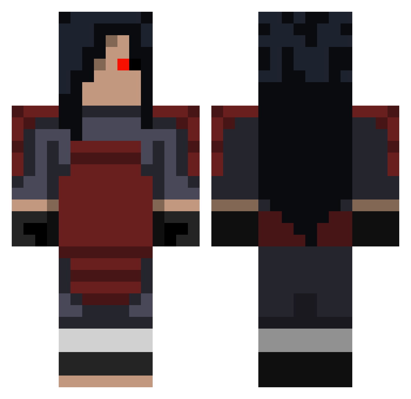 NoEmotions_ Minecraft skin, front and back view