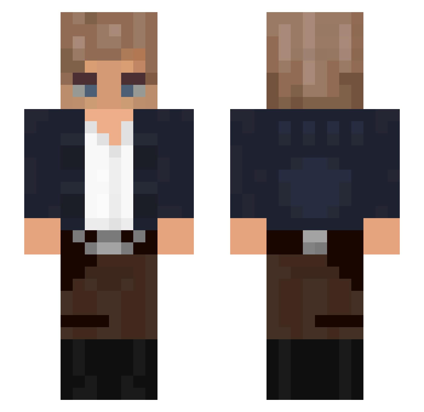 Tranix Minecraft skin, front and back view