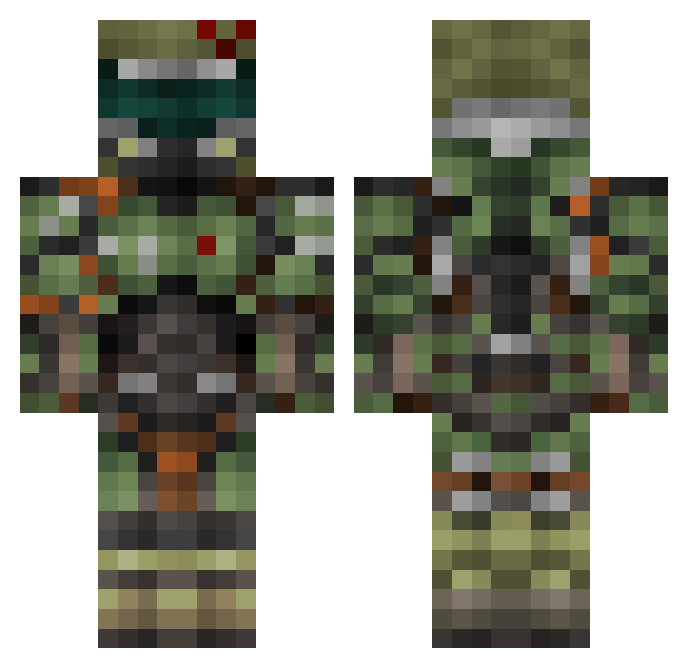 ghostX502 Minecraft skin, front and back view