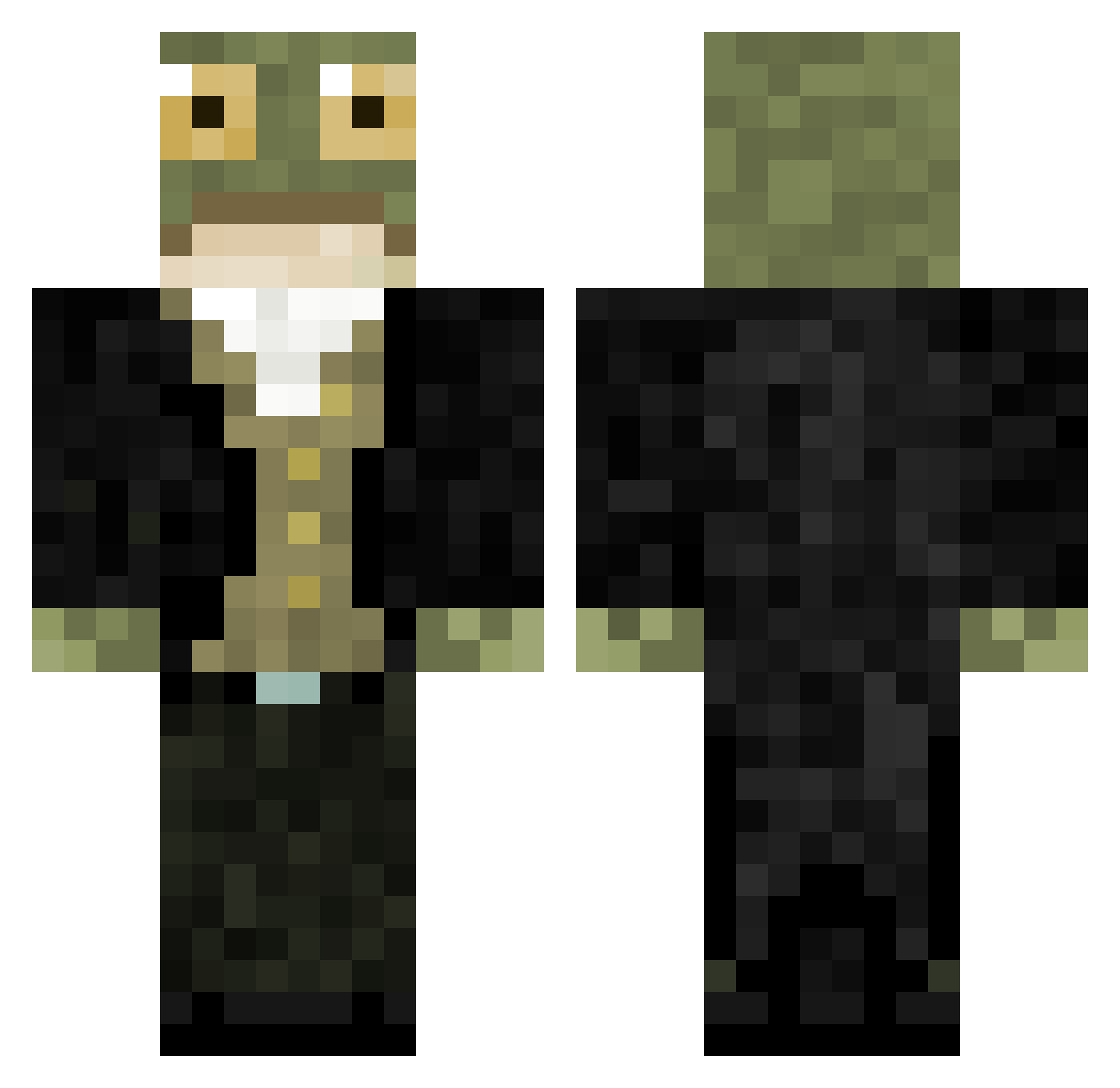 Wacker50 Minecraft skin, front and back view