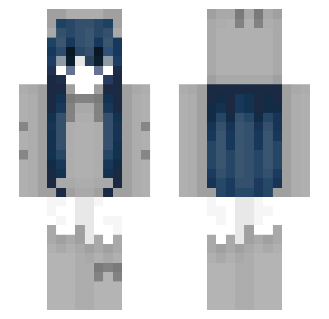 SkyyBunn Minecraft skin, front and back view