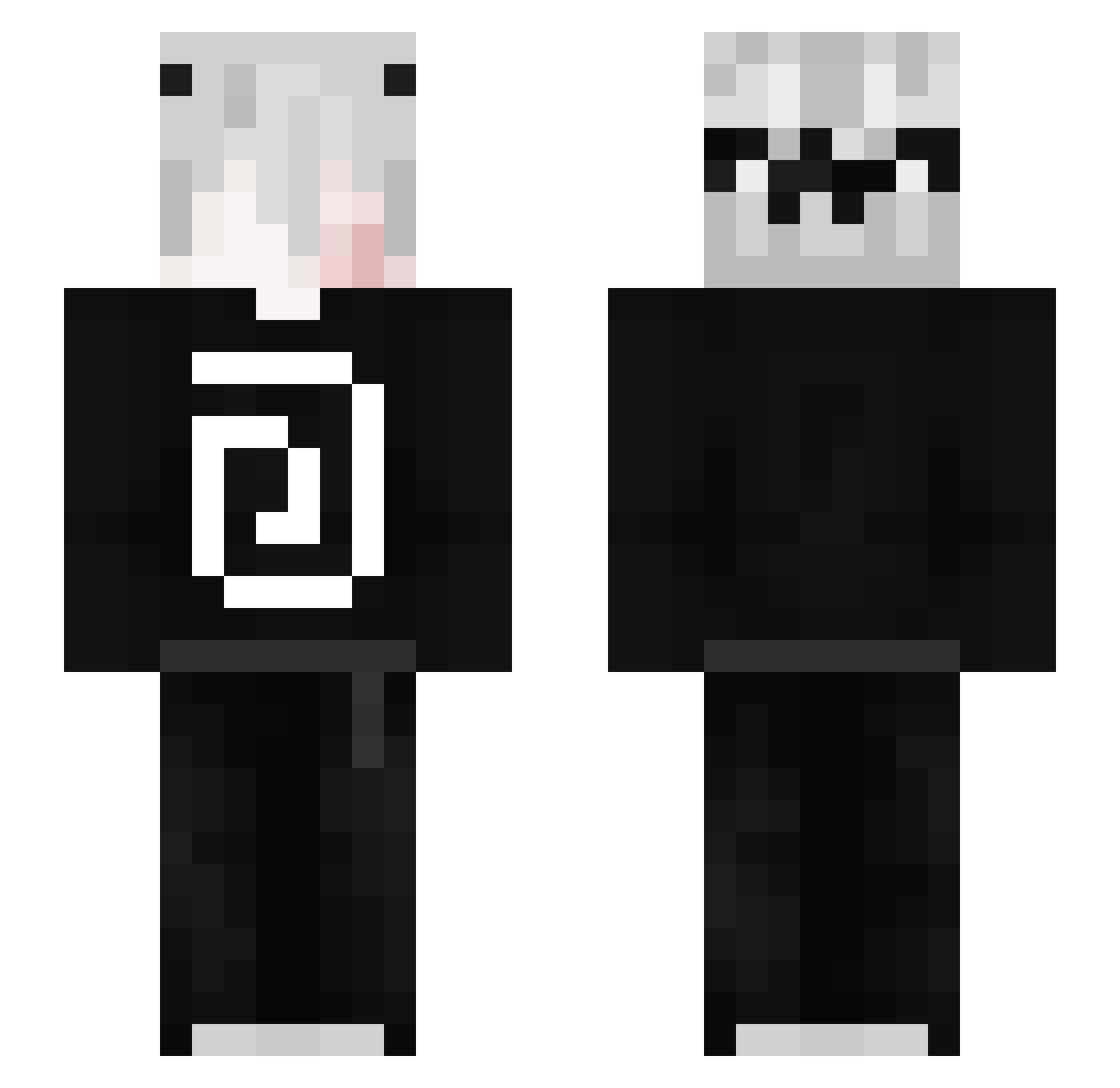 vozkl Minecraft skin, front and back view