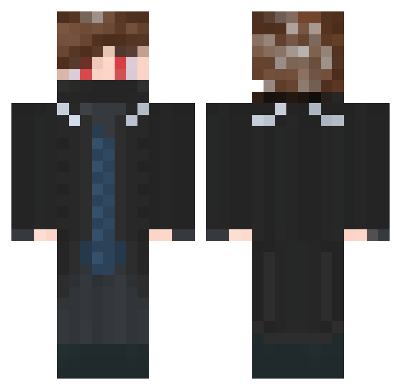 xzDusty Minecraft skin, front and back view