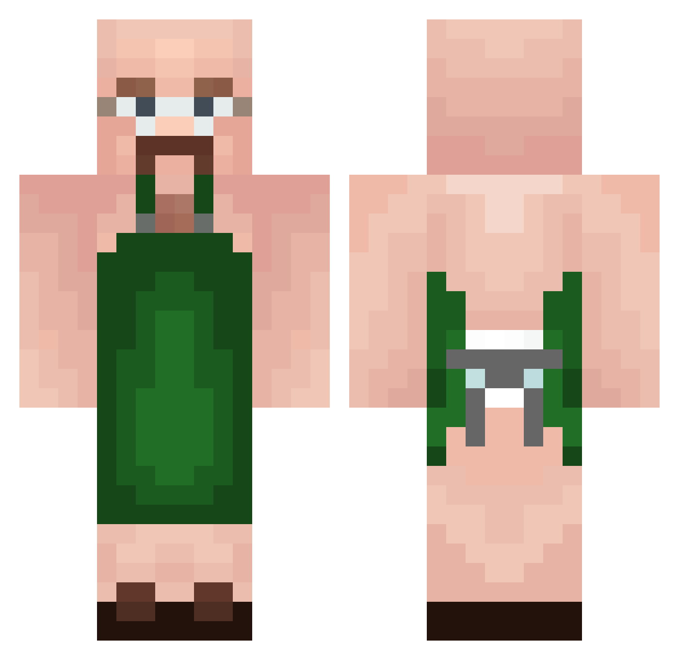 smoresss Minecraft skin, front and back view