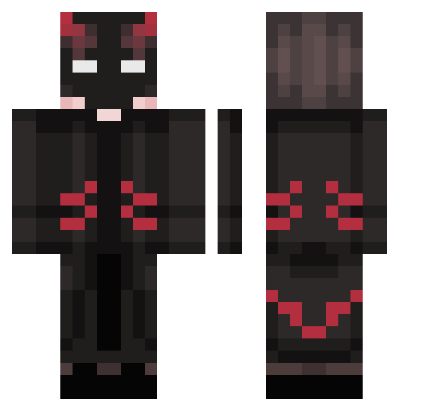Spawn3r Minecraft skin, front and back view