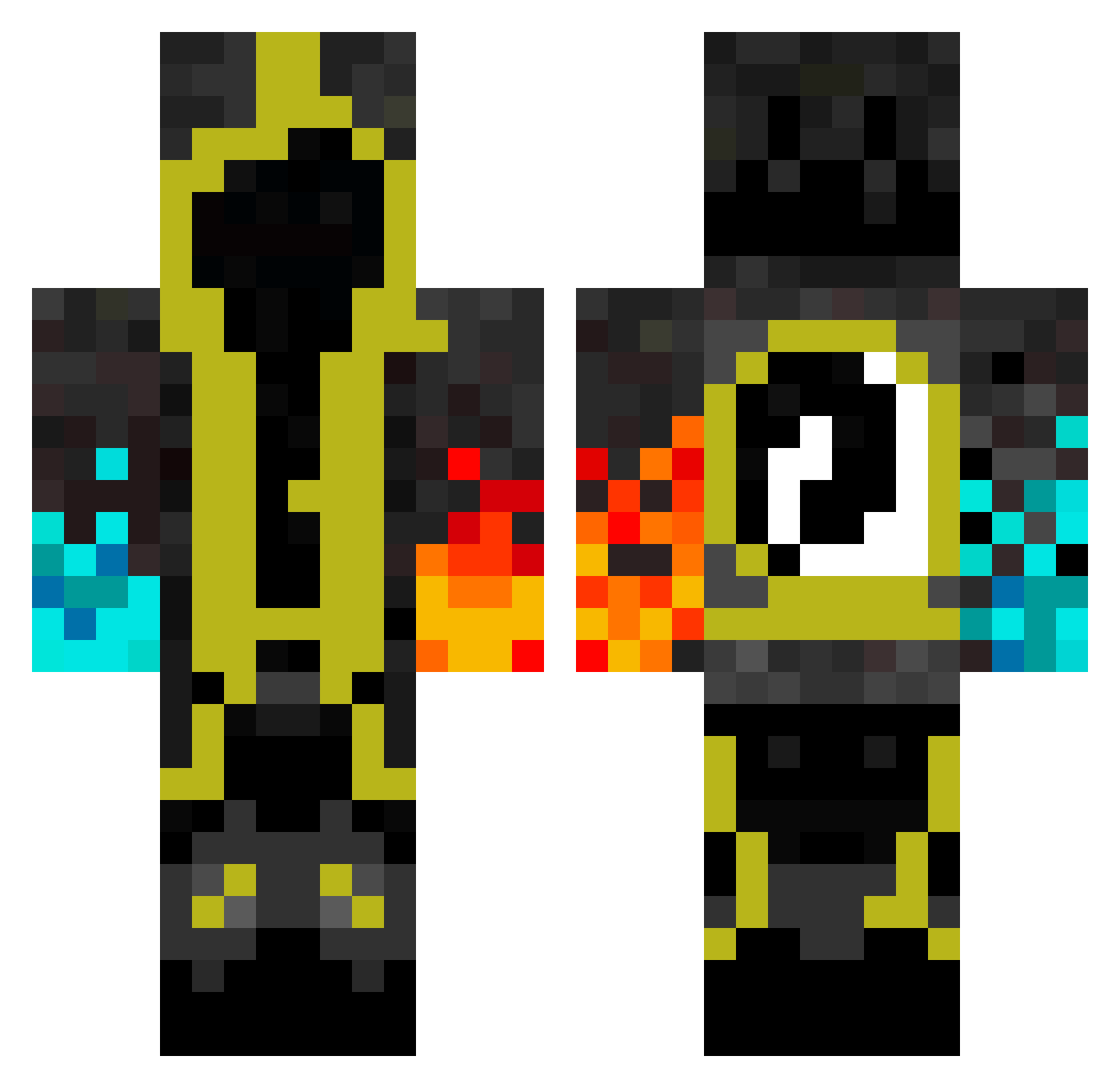 Nickelmann19 Minecraft skin, front and back view