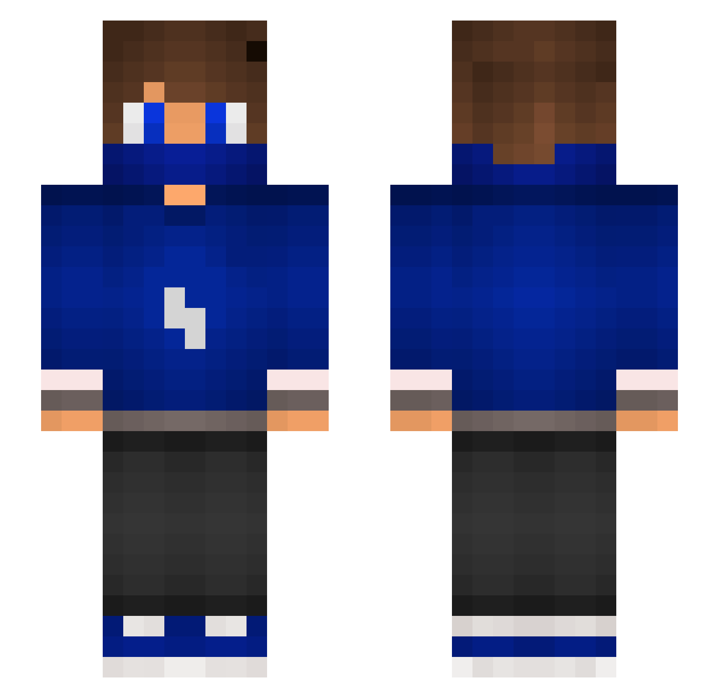 Telf21 Minecraft skin, front and back view