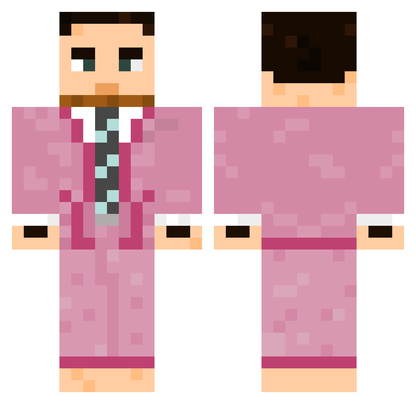 HybodoV2 Minecraft skin, front and back view