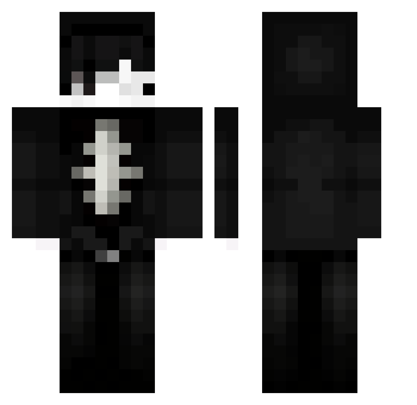 zkaze Minecraft skin, front and back view